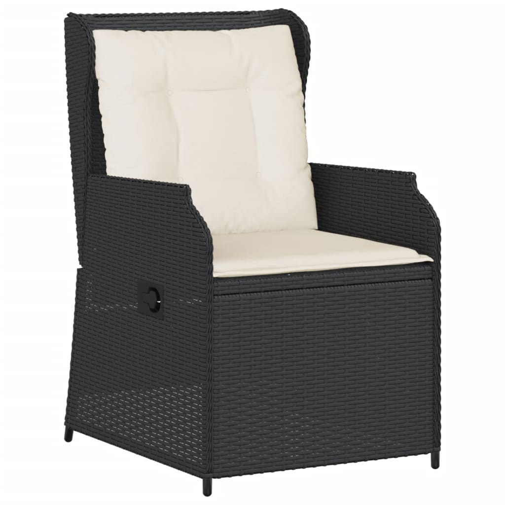 5-delige Loungeset met kussens poly rattan zwart is nu te koop bij PeponiXL, paradijselijk wonen!