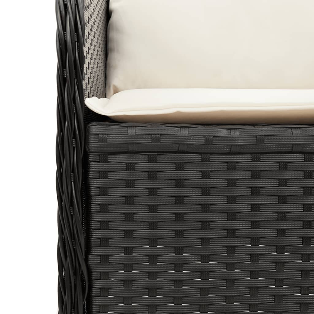 3-delige Loungeset met kussens poly rattan zwart is nu te koop bij PeponiXL, paradijselijk wonen!