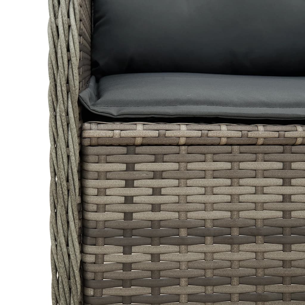 3-delige Loungeset met kussens poly rattan grijs is nu te koop bij PeponiXL, paradijselijk wonen!