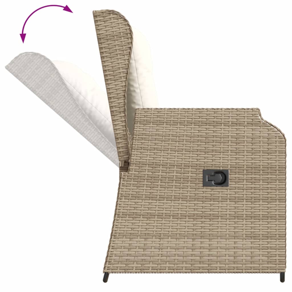 3-delige Loungeset met kussens poly rattan beige is nu te koop bij PeponiXL, paradijselijk wonen!