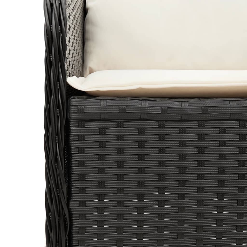 3-delige Loungeset met kussens poly rattan zwart is nu te koop bij PeponiXL, paradijselijk wonen!