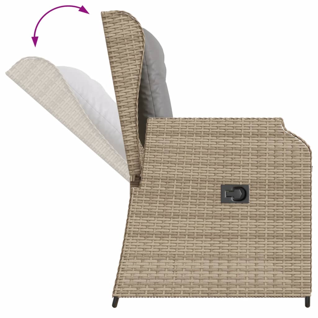 3-delige Loungeset met kussens poly rattan beige is nu te koop bij PeponiXL, paradijselijk wonen!