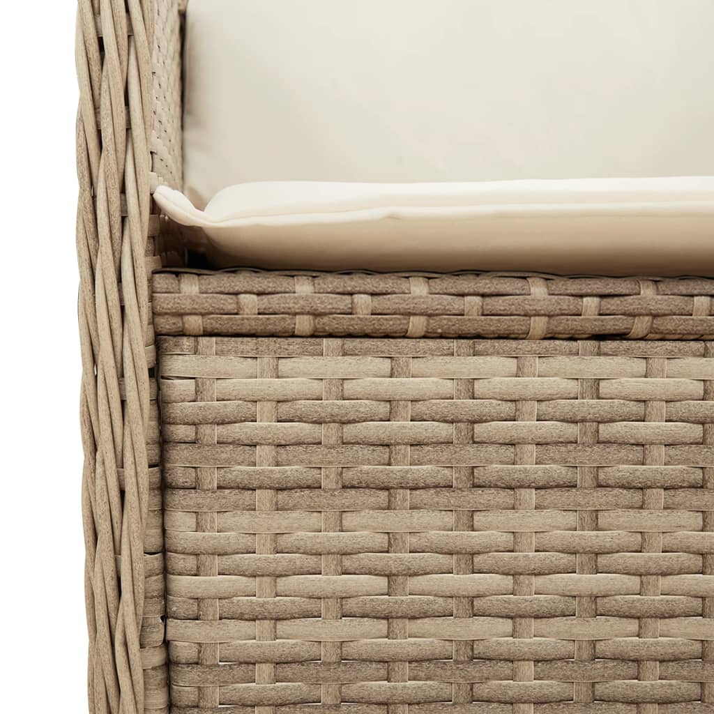 3-delige Loungeset met kussens poly rattan beige is nu te koop bij PeponiXL, paradijselijk wonen!