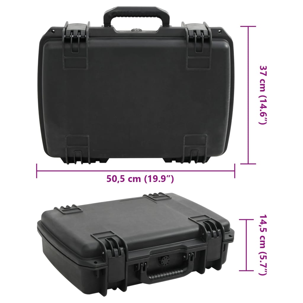 Flightcase draagbaar 50,5x37x14,5 cm PP zwart is nu te koop bij PeponiXL, paradijselijk wonen!