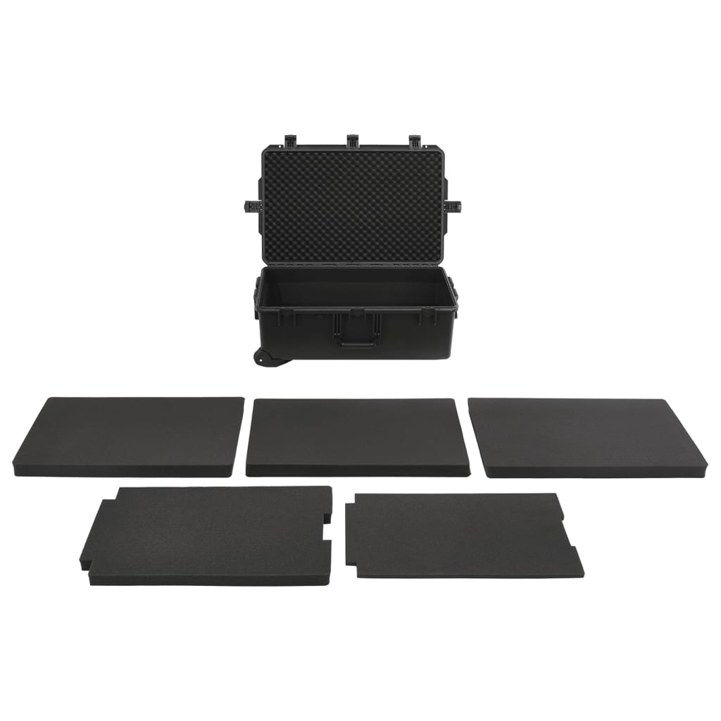Flightcase draagbaar 79,5x51,5x30,5 cm PP zwart is nu te koop bij PeponiXL, paradijselijk wonen!