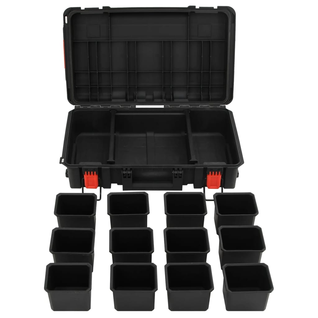 Flightcase draagbaar 56,5x34x16 cm PP zwart is nu te koop bij PeponiXL, paradijselijk wonen!