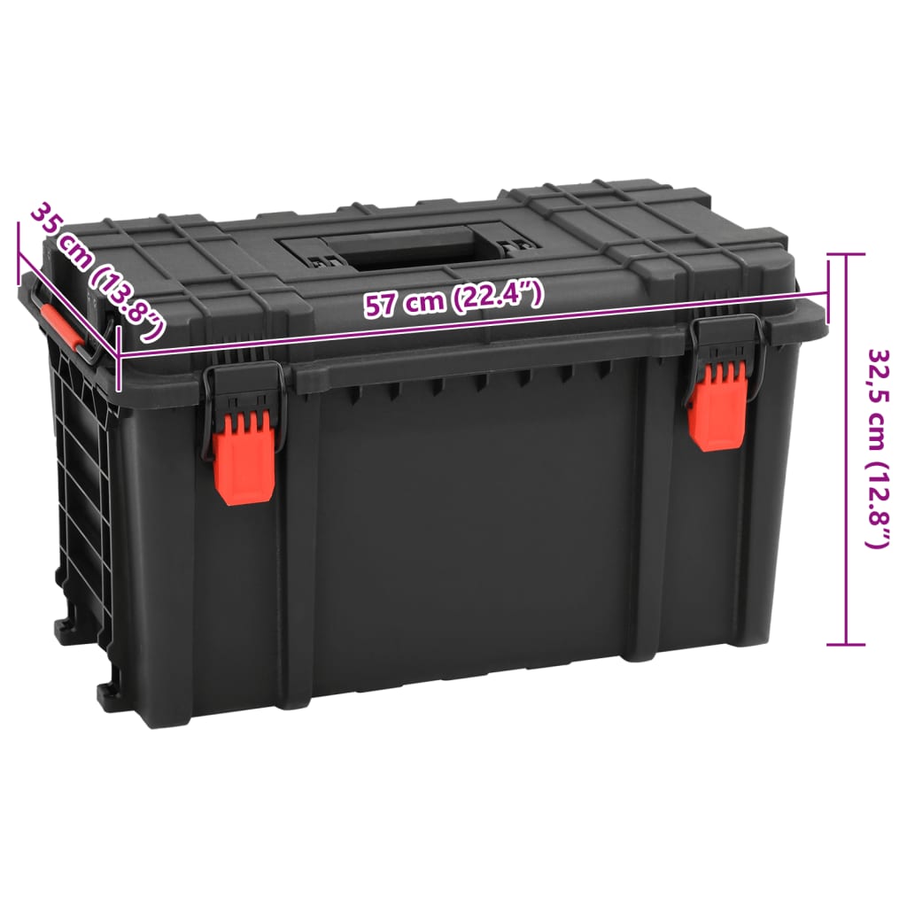 Flightcase draagbaar 57x35x32,5 cm PP zwart is nu te koop bij PeponiXL, paradijselijk wonen!