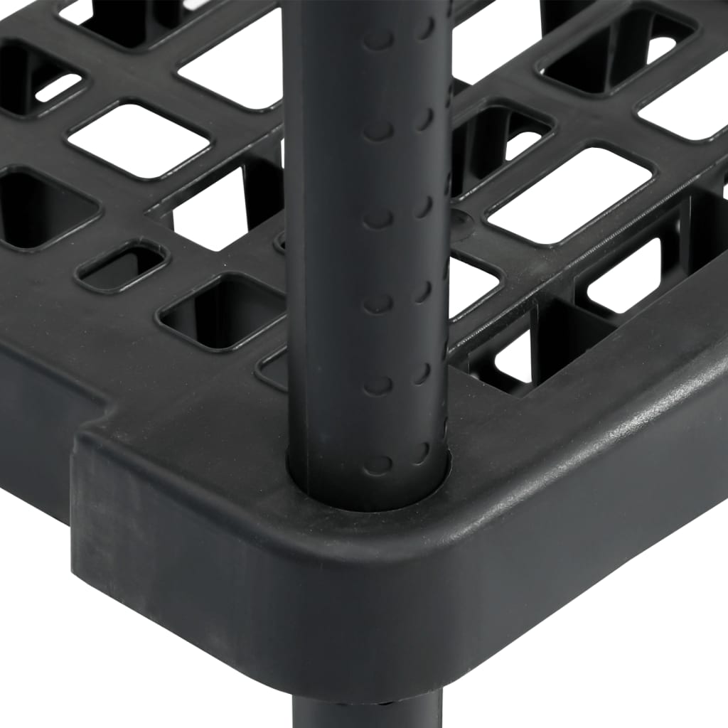 Opbergrek 5-laags 93,5x45,5x194,5 cm polypropeen zwart is nu te koop bij PeponiXL, paradijselijk wonen!