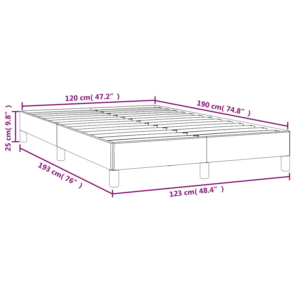 Bedframe zonder matras 120x190 cm kunstleer crème is nu te koop bij PeponiXL, paradijselijk wonen!