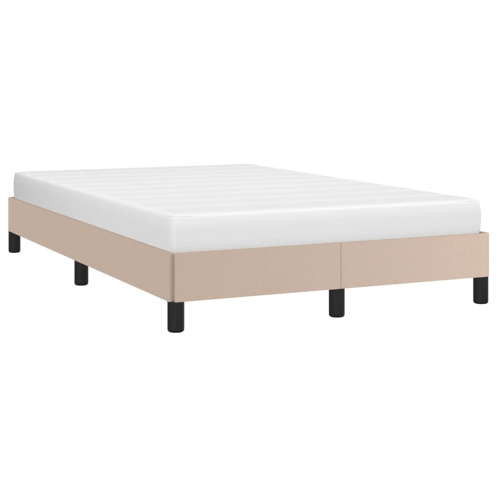 Bedframe zonder matras 120x190 cm kunstleer cappuccinokleurig is nu te koop bij PeponiXL, paradijselijk wonen!