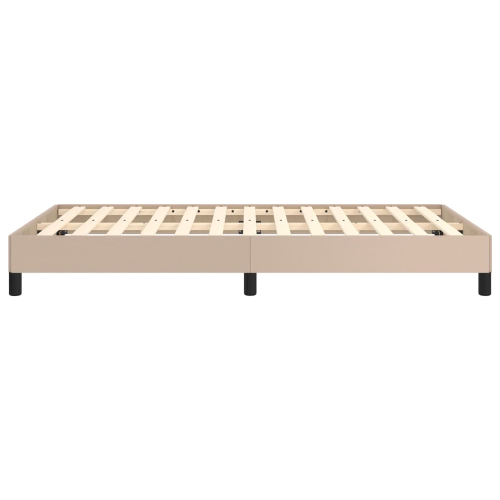 Bedframe zonder matras 120x190 cm kunstleer cappuccinokleurig is nu te koop bij PeponiXL, paradijselijk wonen!