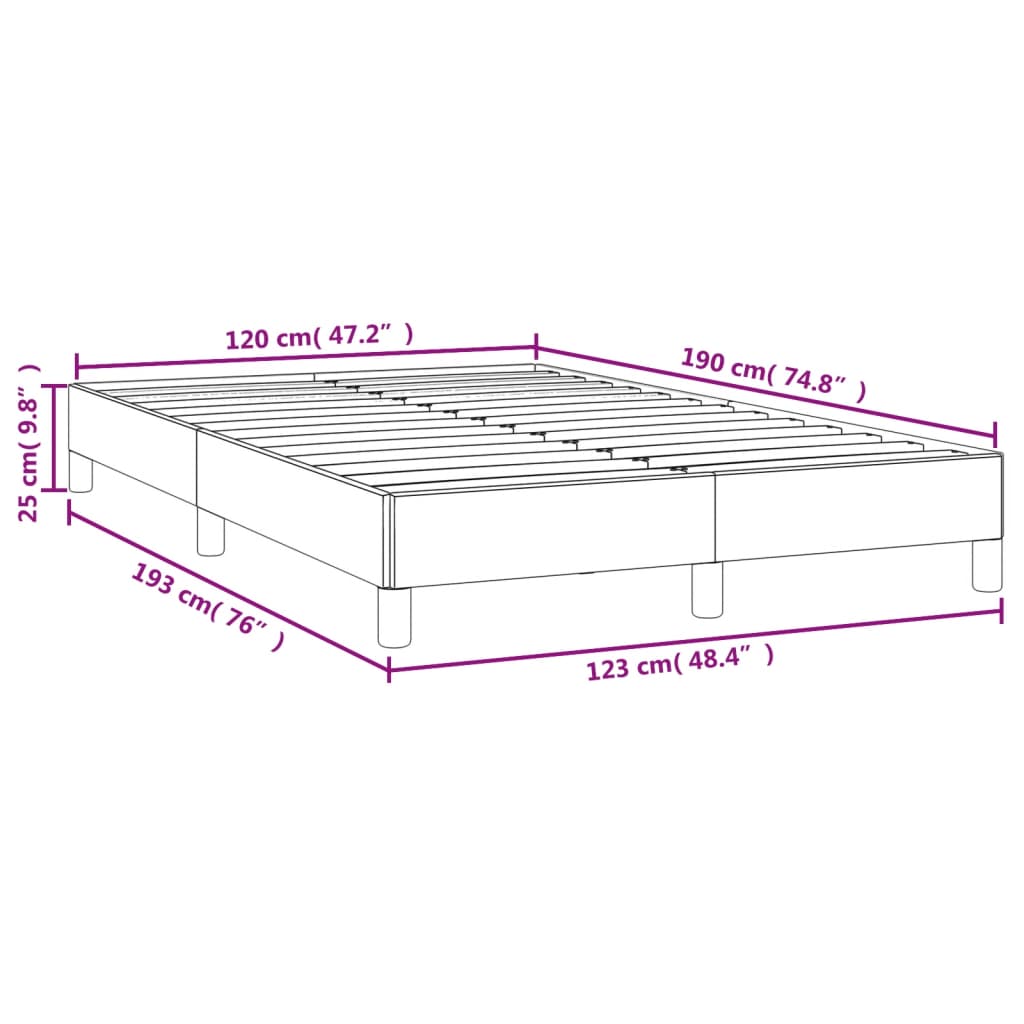 Bedframe zonder matras 120x190 cm kunstleer cappuccinokleurig is nu te koop bij PeponiXL, paradijselijk wonen!
