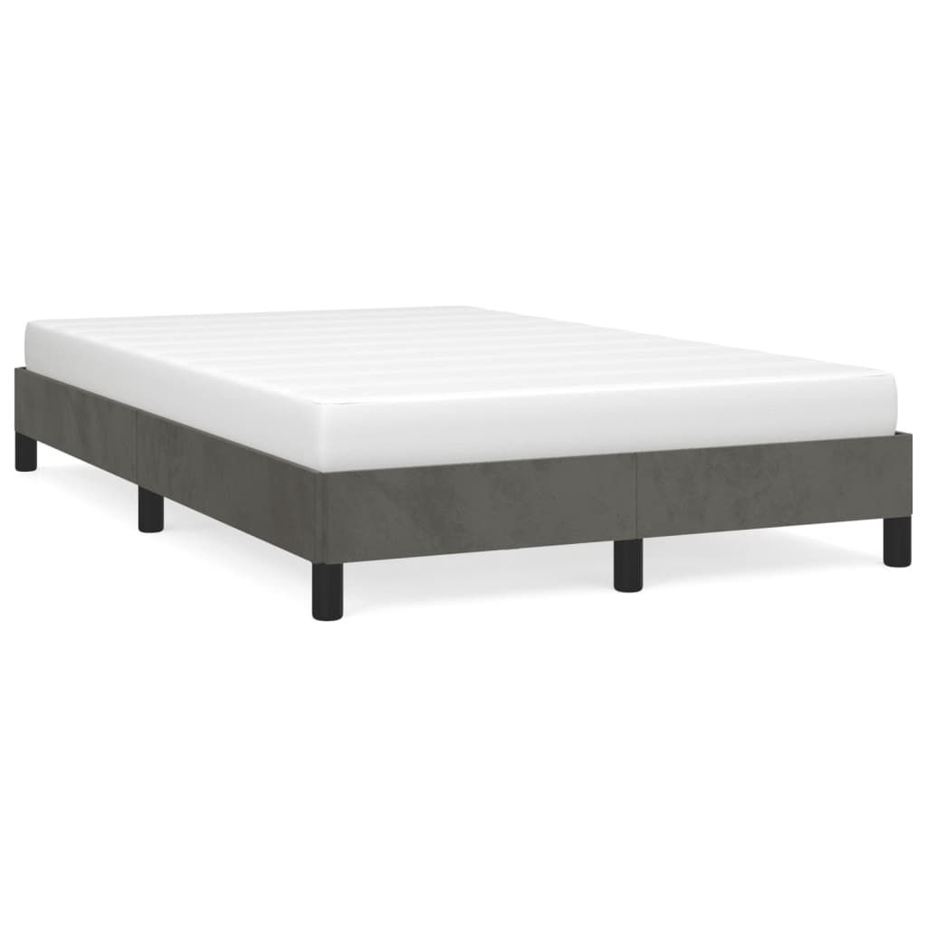 Bedframe zonder matras 120x190 cm fluweel donkergrijs is nu te koop bij PeponiXL, paradijselijk wonen!
