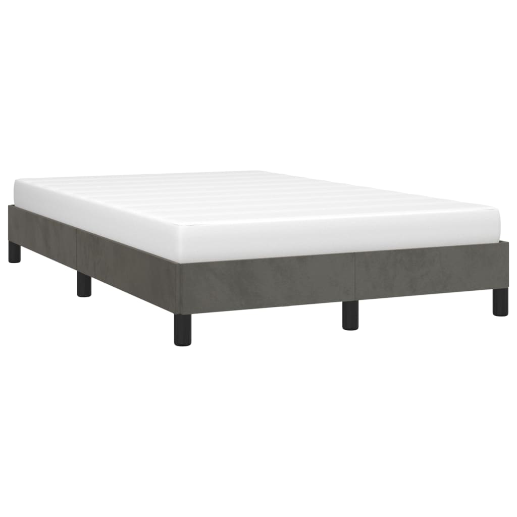 Bedframe zonder matras 120x190 cm fluweel donkergrijs is nu te koop bij PeponiXL, paradijselijk wonen!