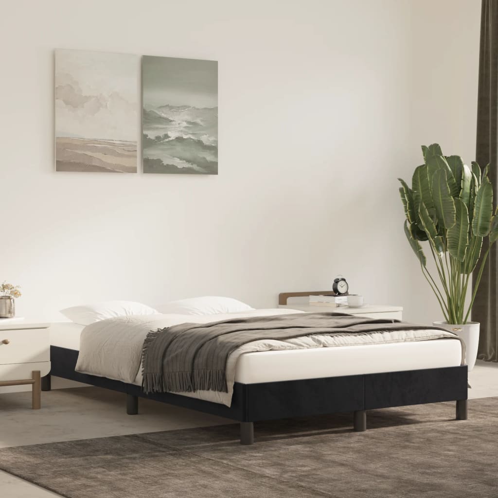 Bedframe zonder matras 120x190 cm fluweel zwart is nu te koop bij PeponiXL, paradijselijk wonen!