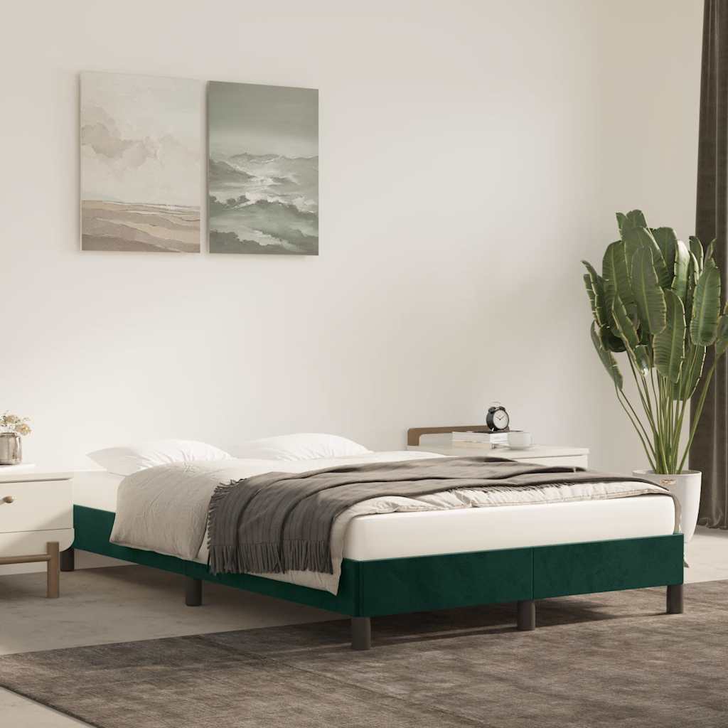 Bedframe zonder matras 120x190 cm fluweel donkergroen is nu te koop bij PeponiXL, paradijselijk wonen!