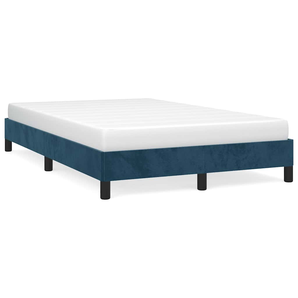 Bedframe zonder matras 120x190 cm fluweel donkerblauw is nu te koop bij PeponiXL, paradijselijk wonen!