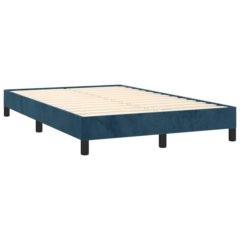 Bedframe zonder matras 120x190 cm fluweel donkerblauw is nu te koop bij PeponiXL, paradijselijk wonen!