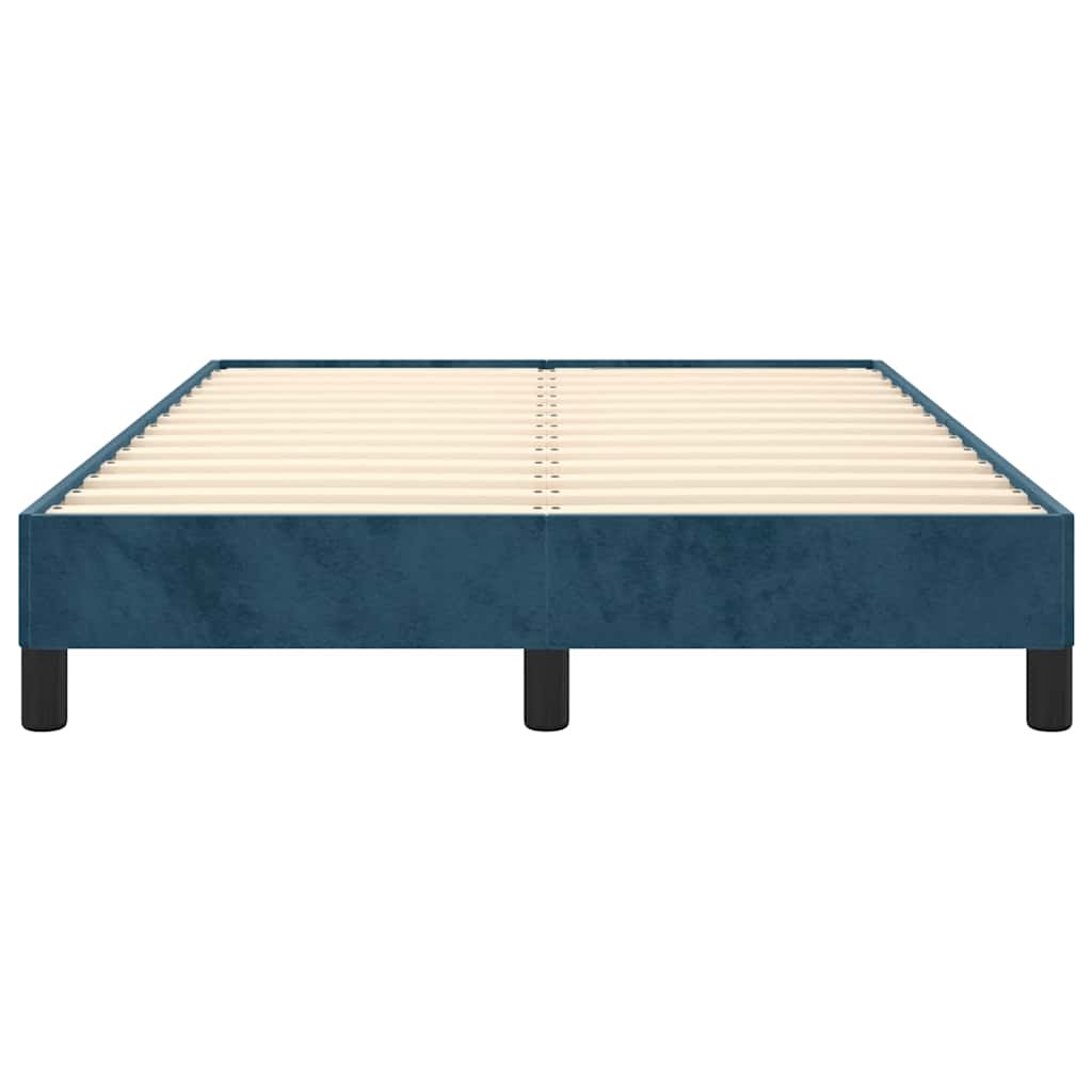 Bedframe zonder matras 120x190 cm fluweel donkerblauw is nu te koop bij PeponiXL, paradijselijk wonen!