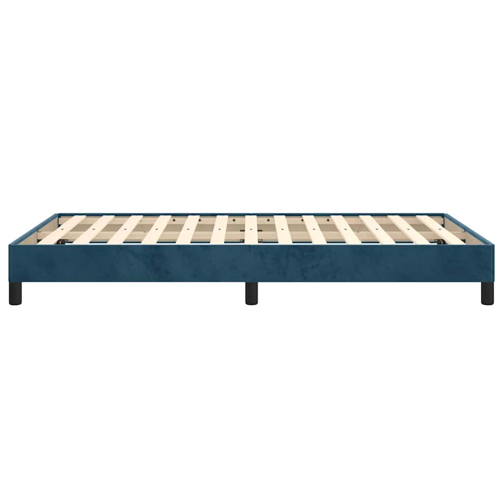 Bedframe zonder matras 120x190 cm fluweel donkerblauw is nu te koop bij PeponiXL, paradijselijk wonen!