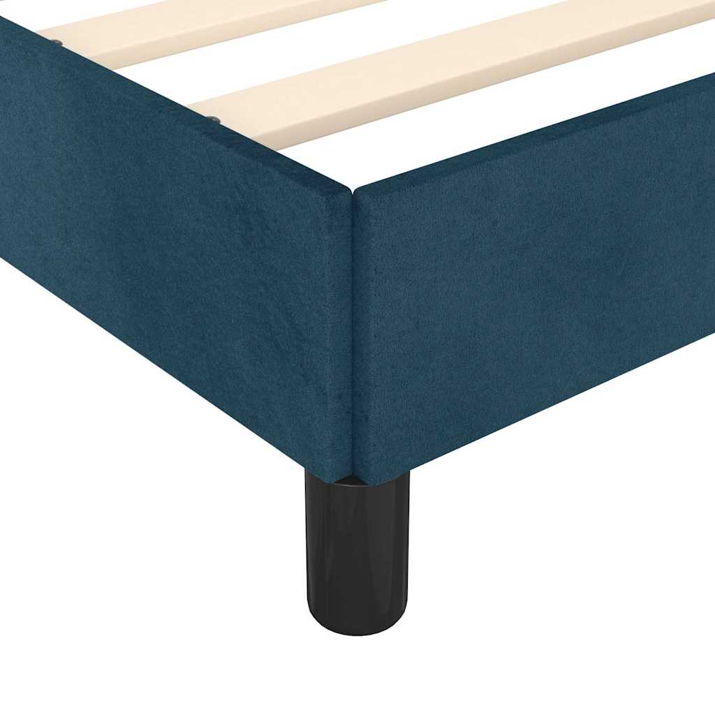 Bedframe zonder matras 120x190 cm fluweel donkerblauw is nu te koop bij PeponiXL, paradijselijk wonen!