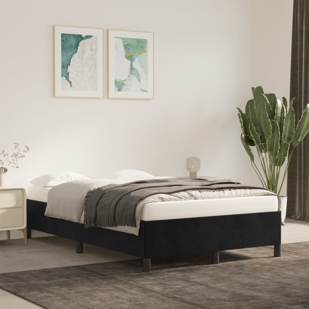 Bedframe zonder matras 120x190 cm fluweel zwart is nu te koop bij PeponiXL, paradijselijk wonen!