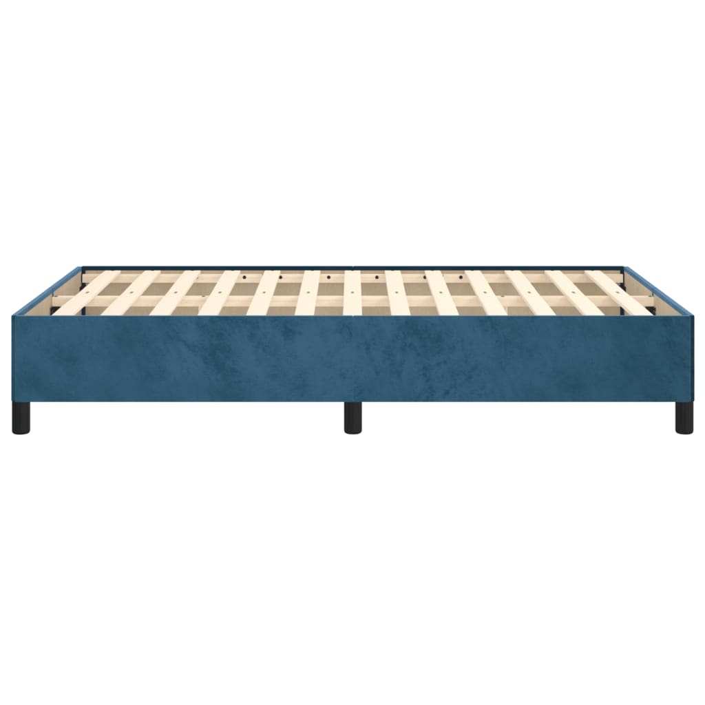 Bedframe zonder matras 120x190 cm fluweel donkerblauw is nu te koop bij PeponiXL, paradijselijk wonen!
