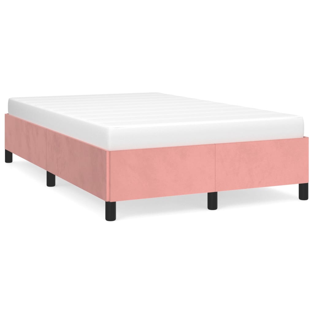 Bedframe zonder matras 120x190 cm fluweel roze is nu te koop bij PeponiXL, paradijselijk wonen!