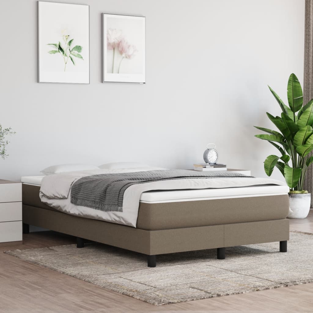 Boxspring met matras stof taupe 120x190 cm is nu te koop bij PeponiXL, paradijselijk wonen!