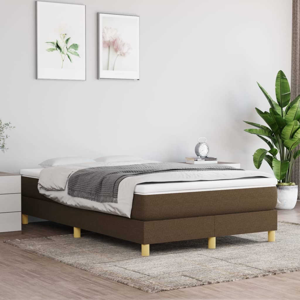 Boxspring met matras stof donkerbruin 120x190 cm is nu te koop bij PeponiXL, paradijselijk wonen!