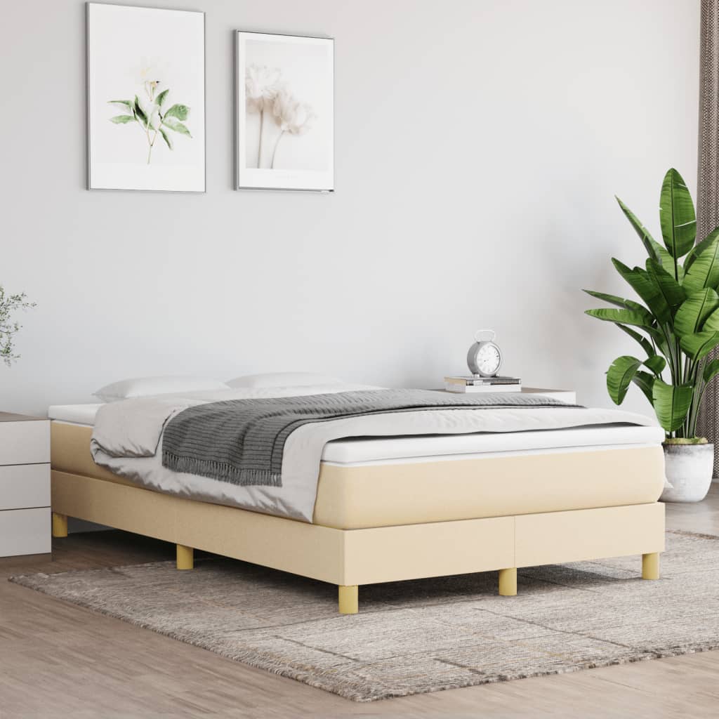 Boxspring met matras stof crèmekleurig 120x190 cm is nu te koop bij PeponiXL, paradijselijk wonen!