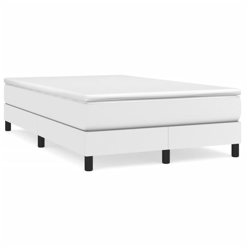 Boxspring met matras kunstleer wit 120x190 cm is nu te koop bij PeponiXL, paradijselijk wonen!