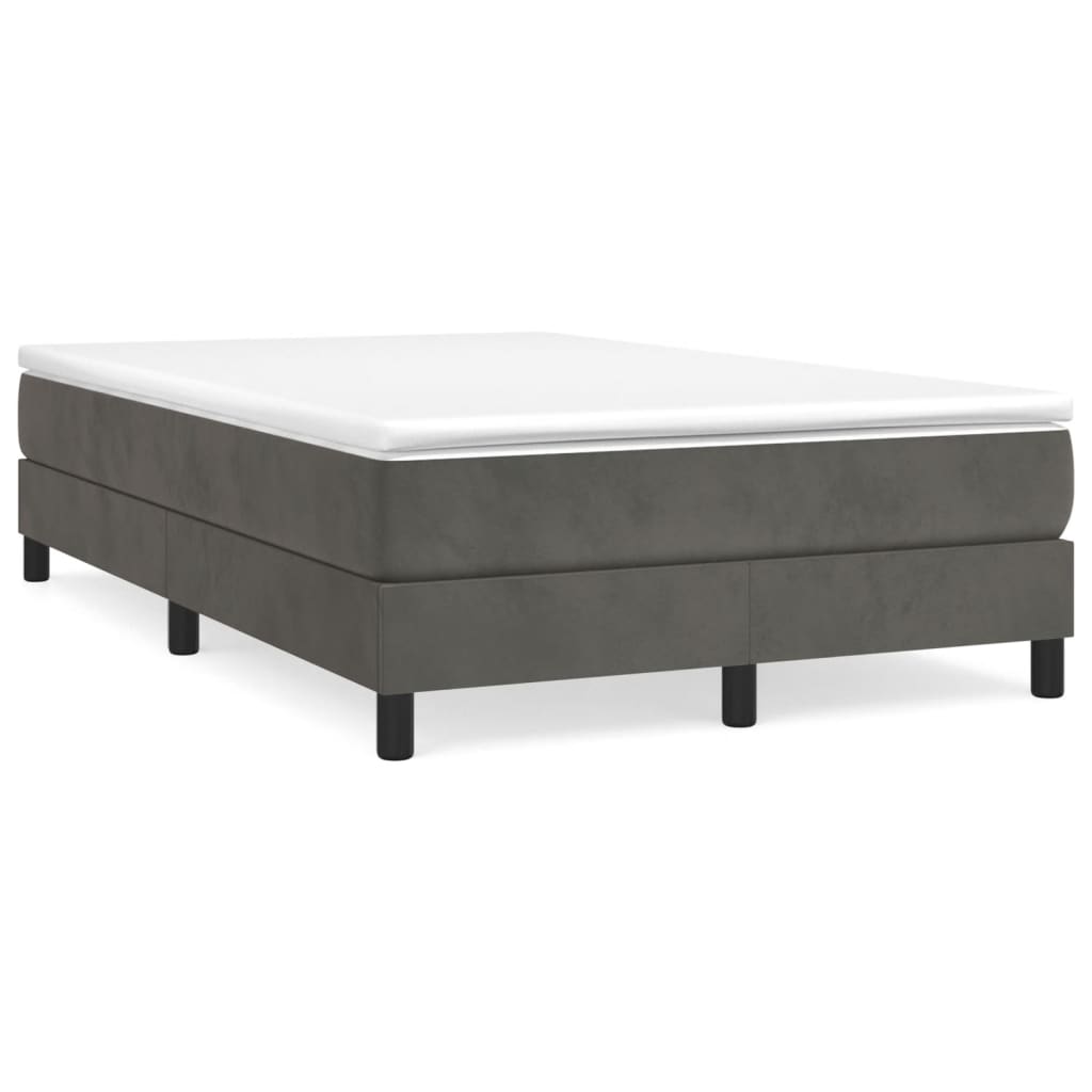 Boxspring met matras fluweel donkergrijs 120x190 cm is nu te koop bij PeponiXL, paradijselijk wonen!