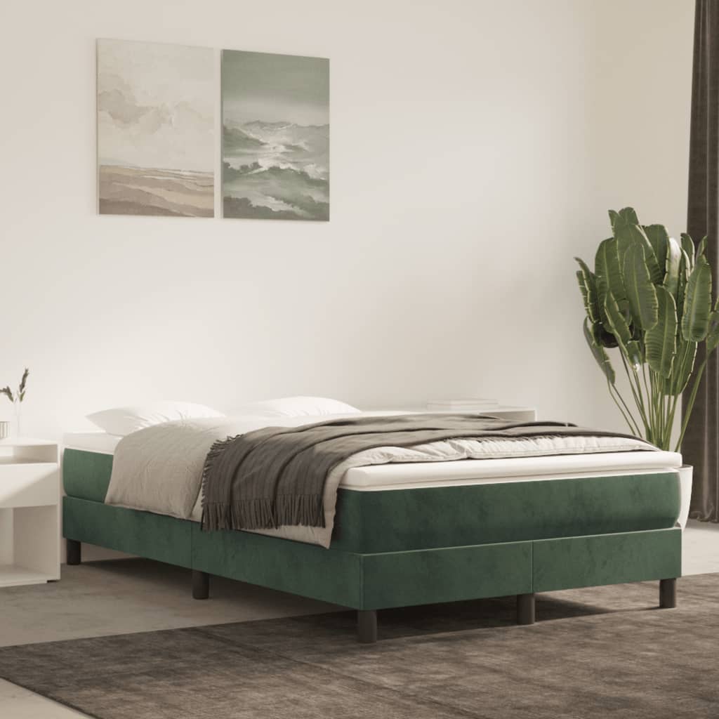 Boxspring met matras fluweel donkergroen 120x190 cm is nu te koop bij PeponiXL, paradijselijk wonen!
