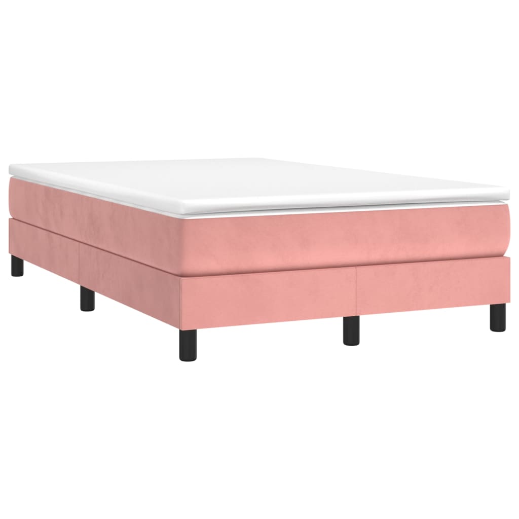 Boxspring met matras fluweel roze 120x190 cm is nu te koop bij PeponiXL, paradijselijk wonen!