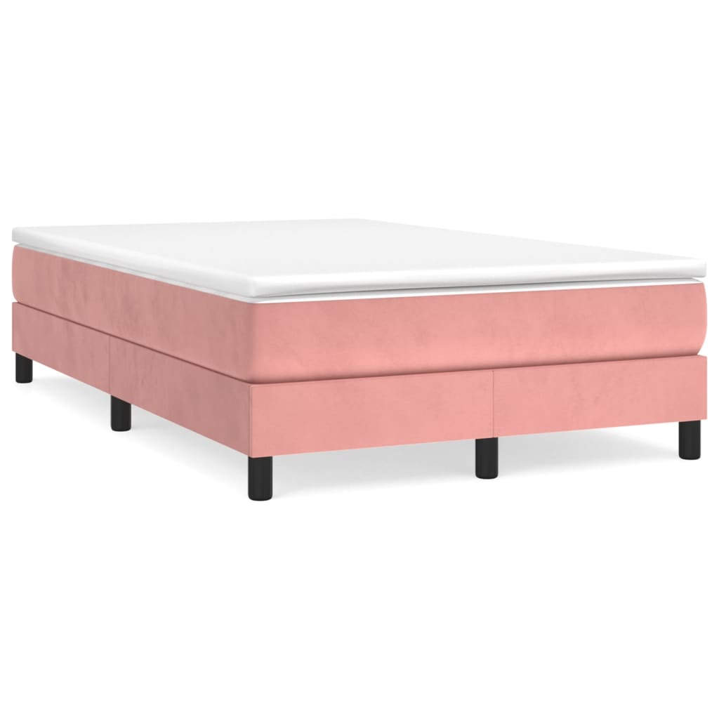 Boxspring met matras fluweel roze 120x190 cm is nu te koop bij PeponiXL, paradijselijk wonen!