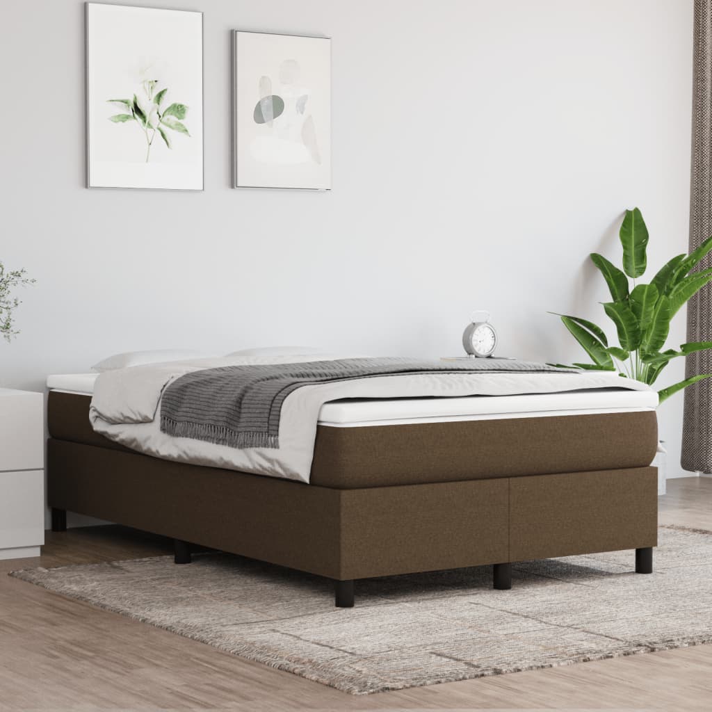 Boxspring met matras stof donkerbruin 120x190 cm is nu te koop bij PeponiXL, paradijselijk wonen!