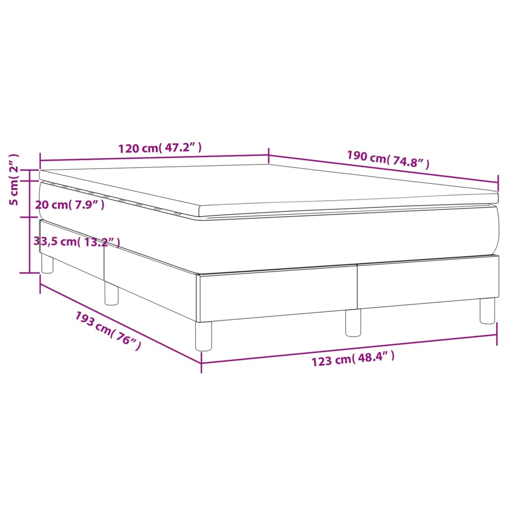 Boxspring met matras stof crèmekleurig 120x190 cm is nu te koop bij PeponiXL, paradijselijk wonen!