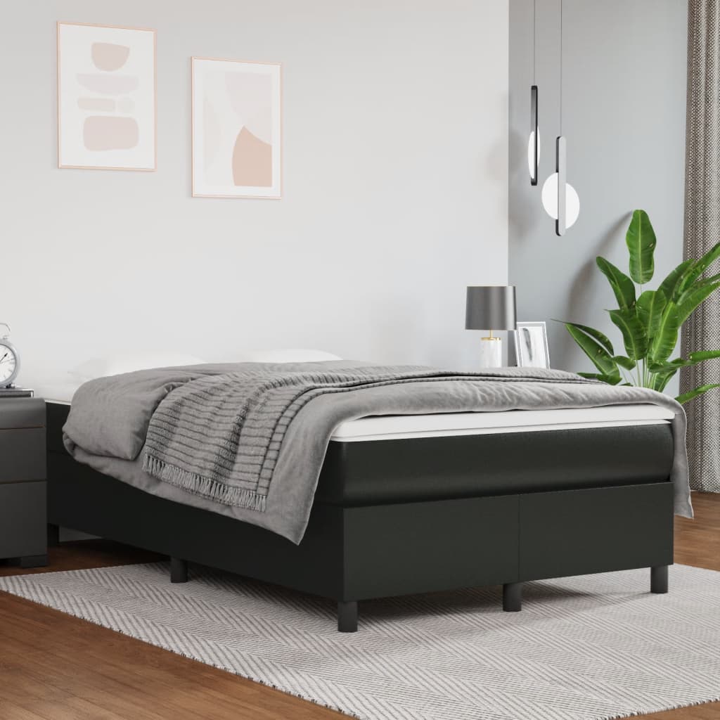Boxspring met matras kunstleer zwart 120x190 cm is nu te koop bij PeponiXL, paradijselijk wonen!