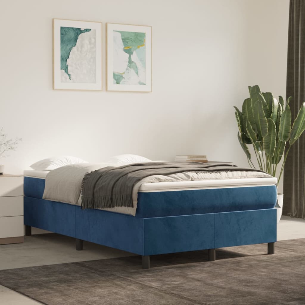 Boxspring met matras fluweel donkerblauw 120x190 cm is nu te koop bij PeponiXL, paradijselijk wonen!