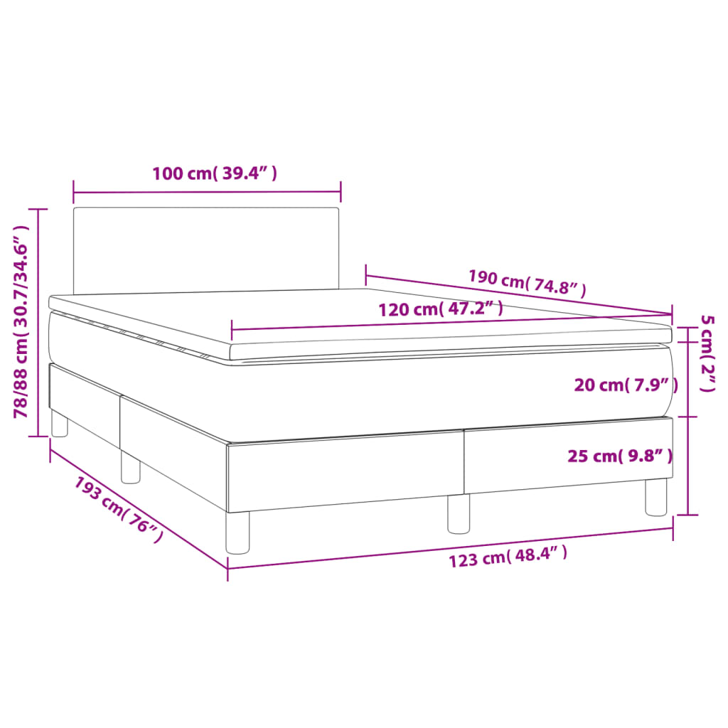 Boxspring met matras stof taupe 120x190 cm is nu te koop bij PeponiXL, paradijselijk wonen!