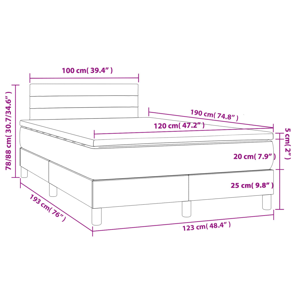Boxspring met matras stof taupe 120x190 cm is nu te koop bij PeponiXL, paradijselijk wonen!
