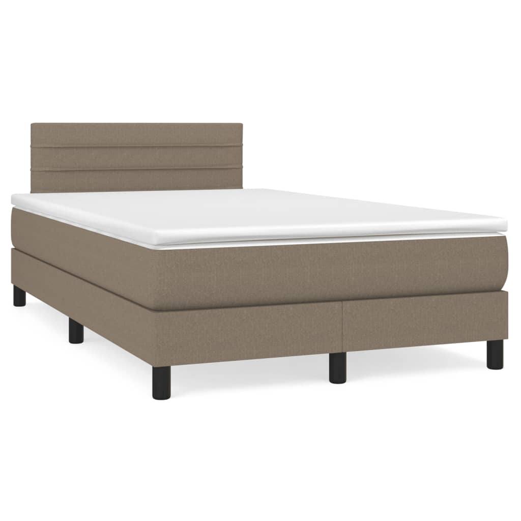 Boxspring met matras stof taupe 120x190 cm is nu te koop bij PeponiXL, paradijselijk wonen!