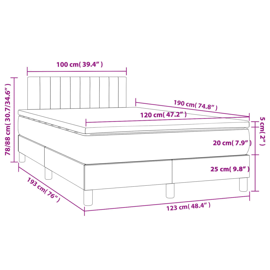 Boxspring met matras stof taupe 120x190 cm is nu te koop bij PeponiXL, paradijselijk wonen!