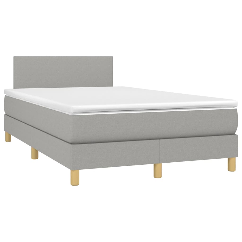 Boxspring met matras stof lichtgrijs 120x190 cm is nu te koop bij PeponiXL, paradijselijk wonen!