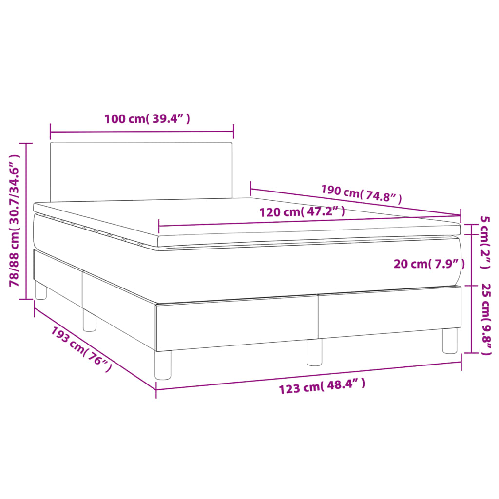 Boxspring met matras stof lichtgrijs 120x190 cm is nu te koop bij PeponiXL, paradijselijk wonen!