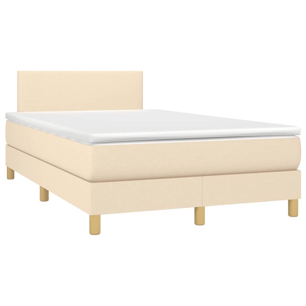 Boxspring met matras stof crèmekleurig 120x190 cm is nu te koop bij PeponiXL, paradijselijk wonen!