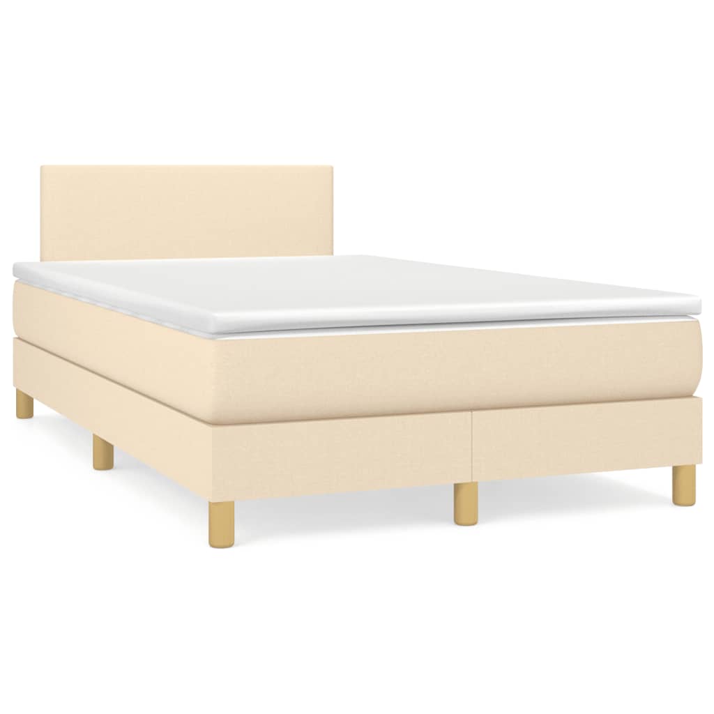 Boxspring met matras stof crèmekleurig 120x190 cm is nu te koop bij PeponiXL, paradijselijk wonen!