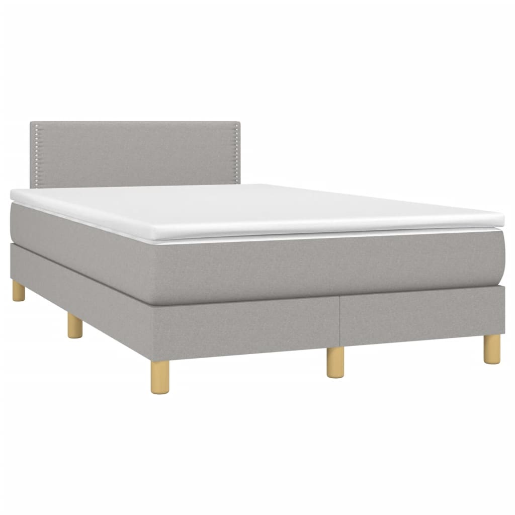 Boxspring met matras stof lichtgrijs 120x190 cm is nu te koop bij PeponiXL, paradijselijk wonen!