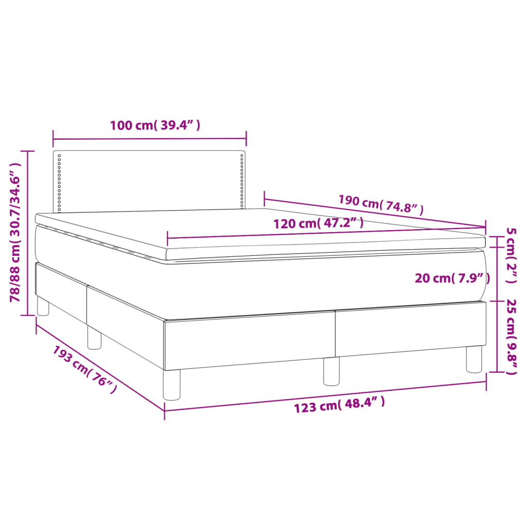 Boxspring met matras stof donkerbruin 120x190 cm is nu te koop bij PeponiXL, paradijselijk wonen!